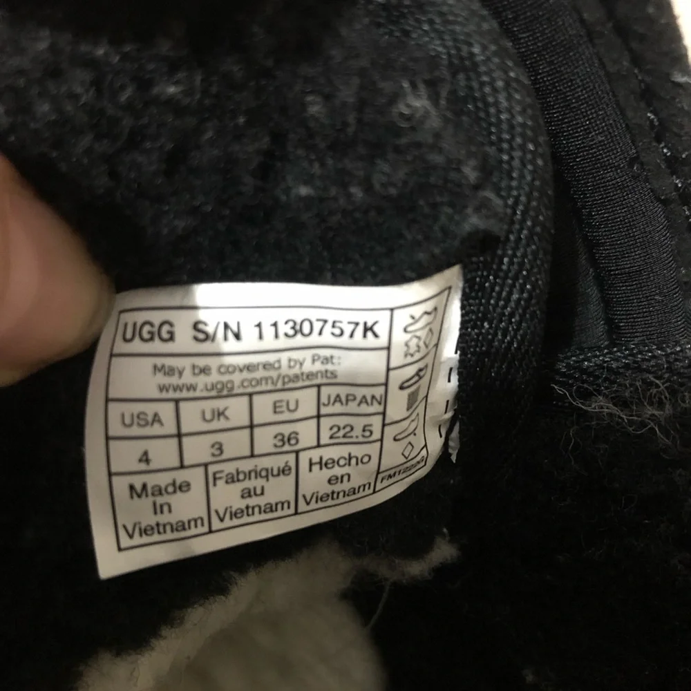 UGG Black Shearling-Lined Buckle Ankle Boots • 4 Unisex